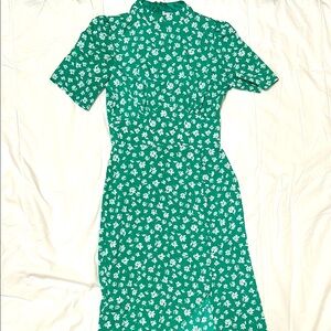 ASOS Green Mock Neck Midi Dress